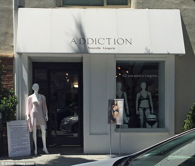 Addiction, which describes its line as 'seductive transparency lingerie', is an upscale store in Beverly Hills, California