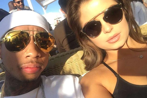 Tyga seen in this selfie with British lingerie mode Demi Rose