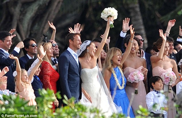 The married couple were surrounded by friends and family on their big day