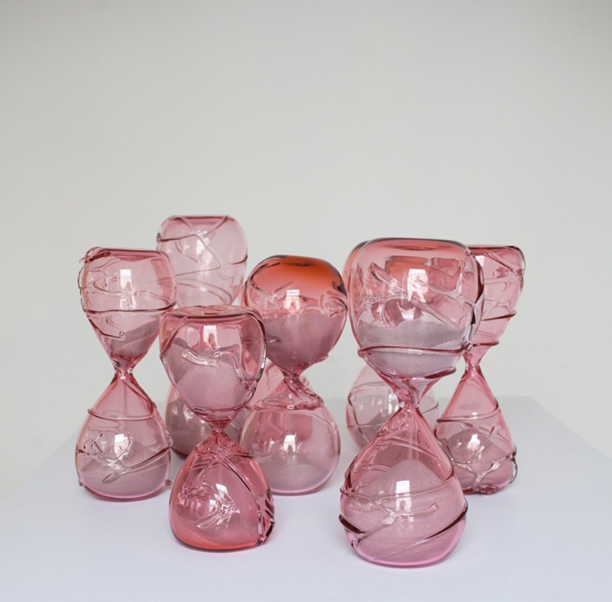 Zoe Buckman, Untitled 10 (Present Life) (2015) Hand-blown glass, sand, epoxy Set of 7  Sizes Variable, 10-13 in.  Image courtesy the artist and Bethanie Brady Artist Management 