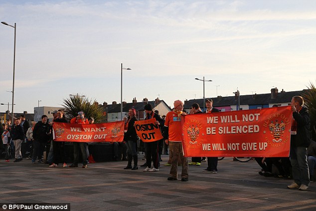 Supporters have been protesting against the Oystons before matches and then not attending the games