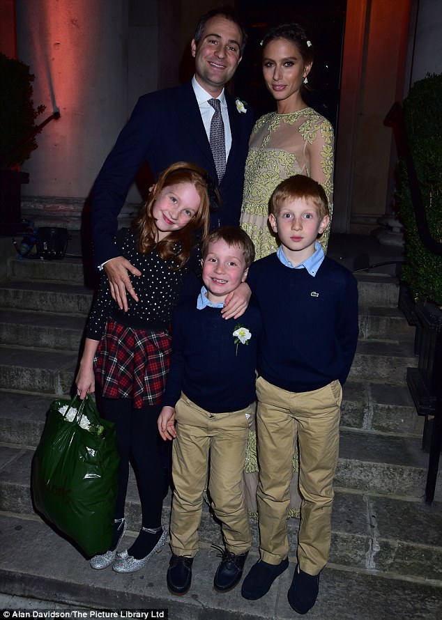 Among the 30-strong wedding party were Ben’s three children by Kate: Iris, ten, Frankie, nine, and Isaac, six