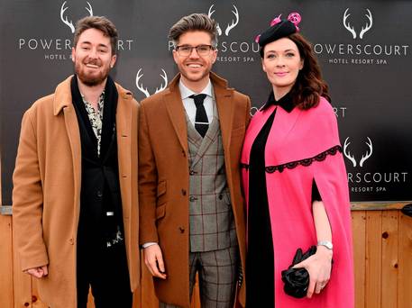 TV Presenter  Style Entrepreneur Darren Kennedy, centre, with the winners of Powerscourt Hotel Style Awards Most Stylish Lady and Most Edgy Gentleman Laura Jayne Halton, from Maynooth, Co. Kildare, and Dylan Martin, from Denver, Colorado, USA.