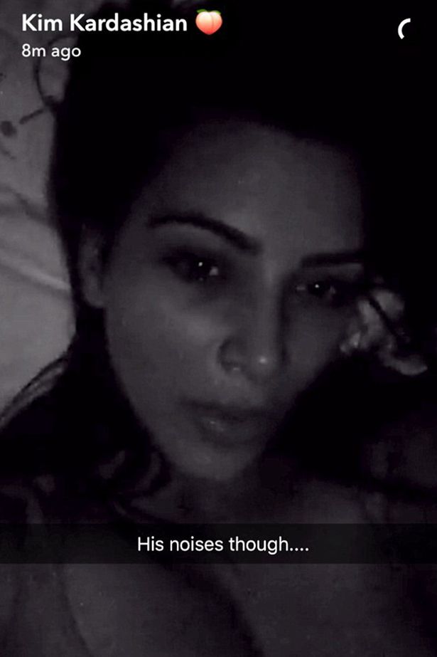 Kim Snapchats Kanye snoring, and explains pregnancy tests