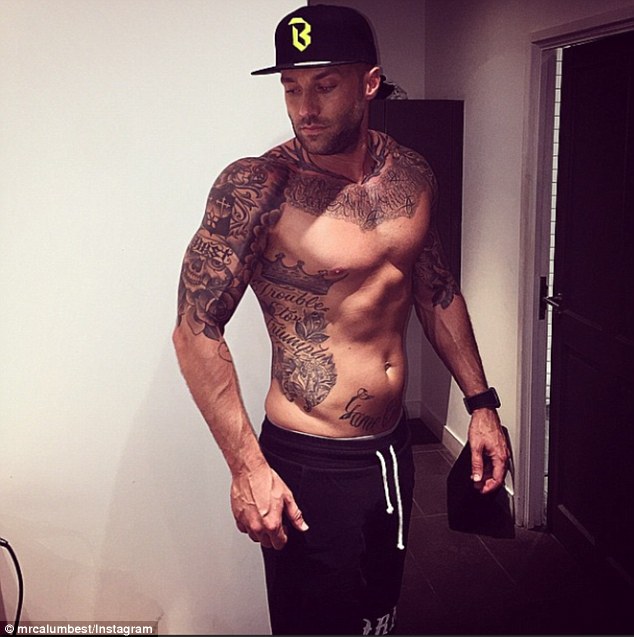 Working it out: The Celebrity Big Brother star displayed his physique as he got in a work out on Tuesday