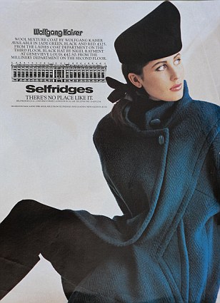 For 16 years Cathy appeared on the catwalk and in campaigns such as the one pictured for Selfridges, rubbing shoulders with the world¿s top models