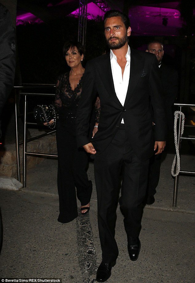 Slick: Also partying with the reality dynasty was estranged family member Scott Disick, who split from Kris' daughter and Kendall's half sister Kourtney last year, although the handsome star remains friendly with the family - no doubt due to the children he shares with Kourtney