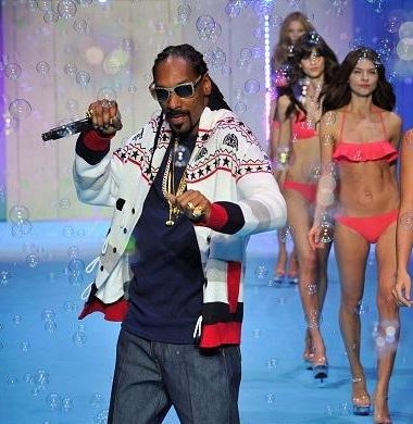 Snoop Dogg and Etam Lingerie Brand Models at Paris Fashion Week Show