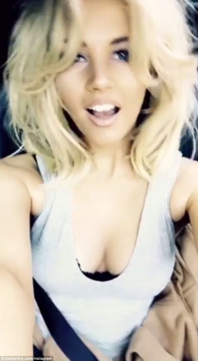  Documenting: Samantha Jade put on a busty display in a short video of herself uploaded to Instagram on Friday 