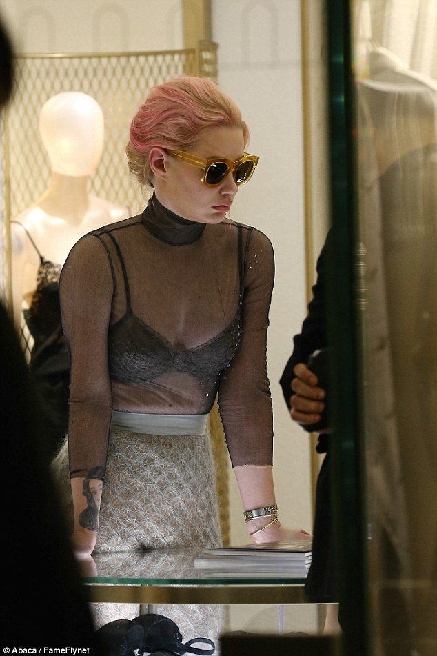 Shopping for the big day? Iggy Azalea was seen picking out lingerie sets at La Perla in Paris, France on Wednesday 