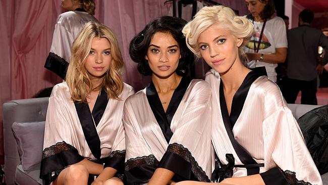 Aussie beauty Shanina Shaik (centre) with fellow models Stella Maxwell and Devon Windsor.