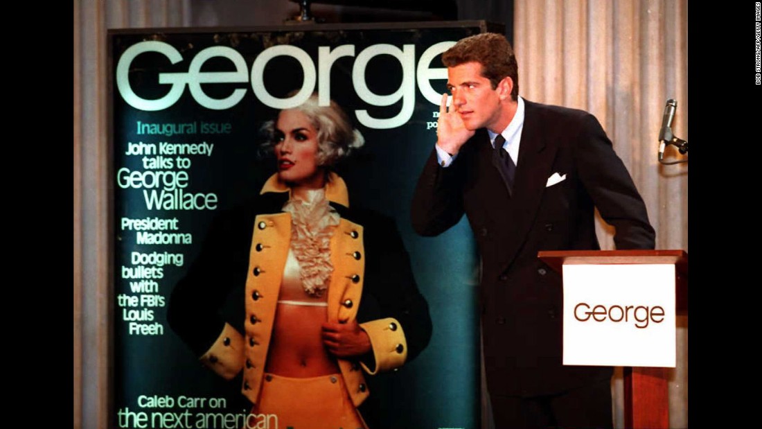 Crawford posed as George Washington on the first cover of John F. Kennedy Jr.s political magazine, George, in 1995.