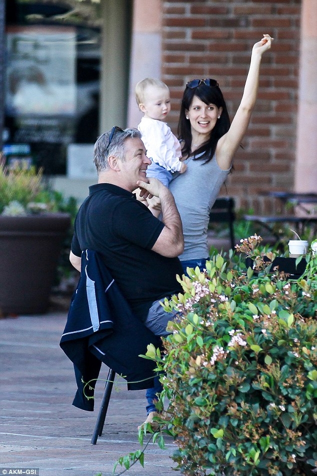 Joy: Hilaria already has an 19-month-old daughter with Alec Baldwin, her husband of almost three years