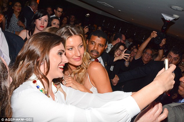 Friendly to fans: The model and businesswoman even took time to take selfies with followers at the event