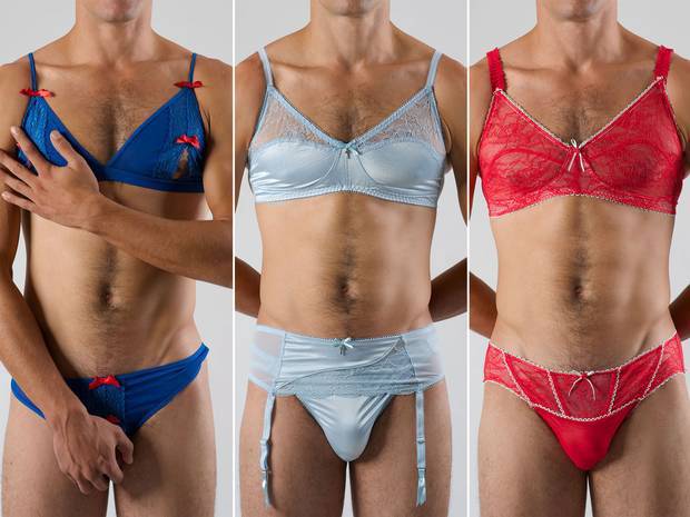 Lace, satin, briefs, bras and G-strings, sexy underwear for men are trending. Apparently.