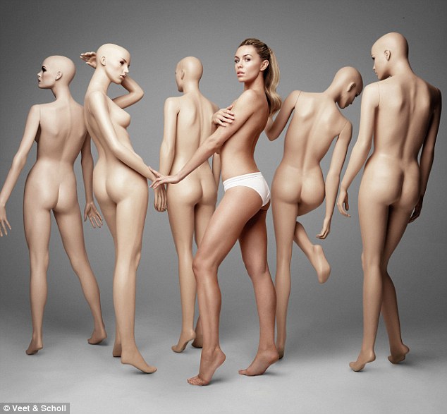 The offending picture: This shot of Abbey posing for Veet  Scholl sparked the row