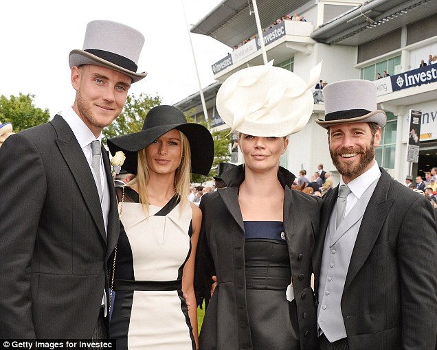 Top of the morning: The new couple met up with Jodie Kidd and David Blakeley at the event