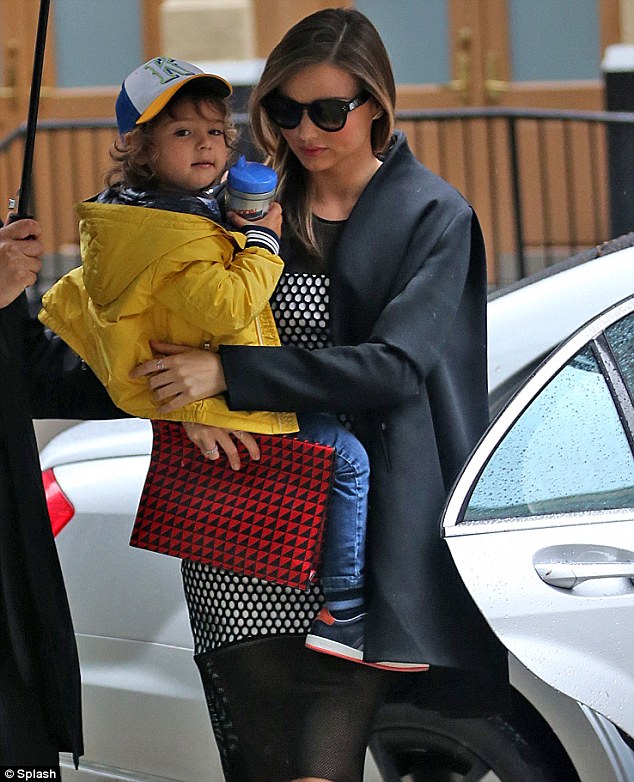 Family Easter plans: Miranda who was spotted with her three-year-old son Flynn in New York earlier this week, plans to spend the holidays with her little boy