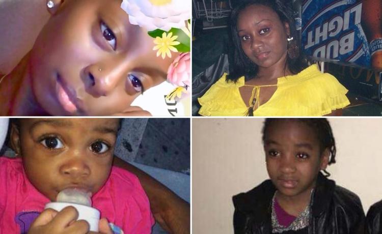 Victims who died in a fifth-floor apartment, clockwise from top left: Shawntay Young, 19, Karen Stewart-Francis, 37, Kylie Francis, 2, and Kelesha Francis, 7.