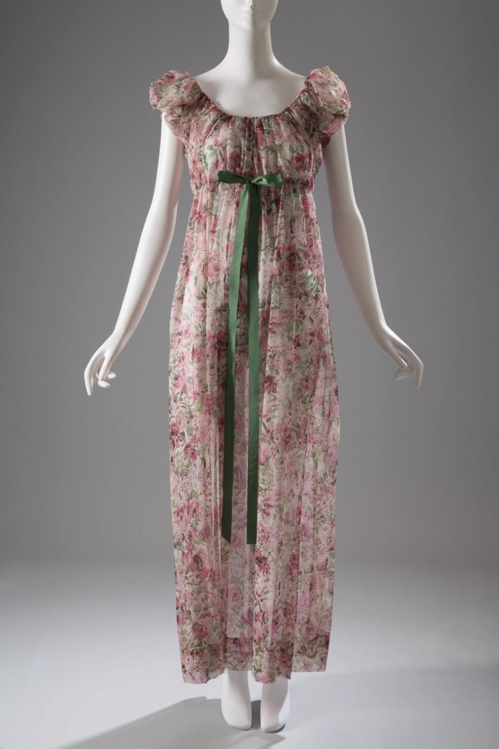 A 1950s Iris nightgown in printed nylon.