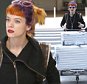 EXCLUSIVE: English singer, Lily Allen is spotted with orange and purple hair as she arrives in Los Angeles at LAX.Pictured: Lily AllenRef: SPL928254  150115   EXCLUSIVEPicture by: Sharky / Splash NewsSplash News and PicturesLos Angeles: 310-821-2666New York: 212-619-2666London: 870-934-2666photodesk@splashnews.com