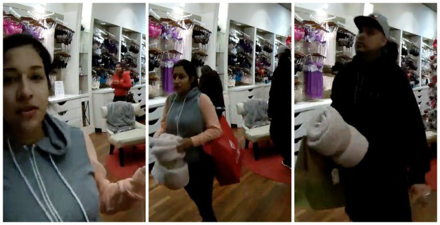 Surveillance pictures from Posh Lingerie in Tigard show people suspected of an organized shoplifting group, Nov. 30, 2014 (Courtesy: Posh Lingerie)