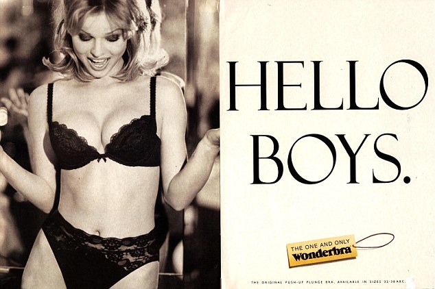 Iconic: The 1994 Wonderbra billboard featuring Eva Herzigova was blamed for a slew of traffic accidents