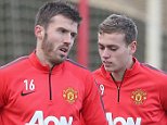 MANCHESTER, ENGLAND - DECEMBER 05:  (EXCLUSIVE COVERAGE) Michael Carrick of Manchester United in action during a first team training session at Aon Training Complex on December 5, 2014 in Manchester, England.  (Photo by Matthew Peters/Man Utd via Getty Images)