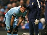 Sergio Aguero of Manchester City bursts into tears following his injury  - Barclays Premier League - Manchester City vs Everton - Etihad Stadium - Manchester - England - 6th December 2014  - Picture Simon Bellis/Sportimage