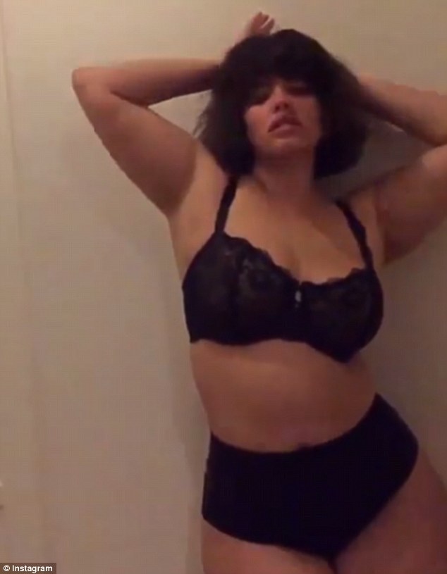 Doing her thing: The 29-year-old model explained that she was posting the video in celebration of getting some new lingerie - and to show her followers that 'there is no wrong way to be a woman'