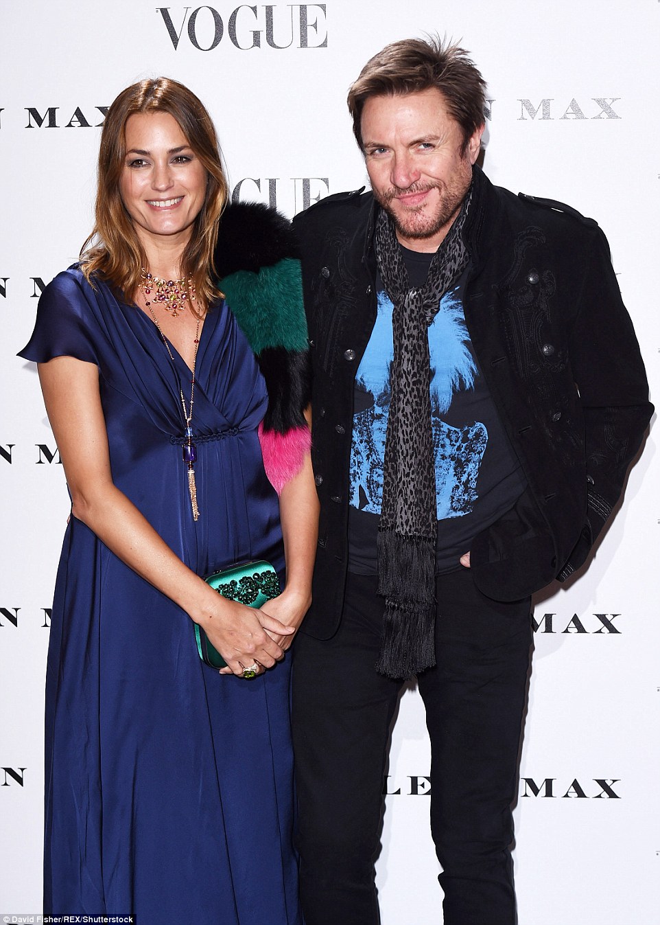 Still rocking it: Former catwalk icon Yasmin Le Bon also arrived to celebrate the fashion bible's centenary alongside her Duran Duran frontman husband Simon